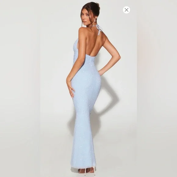 Oh Polly Light Blue Prom Dress - Picture 2 of 6